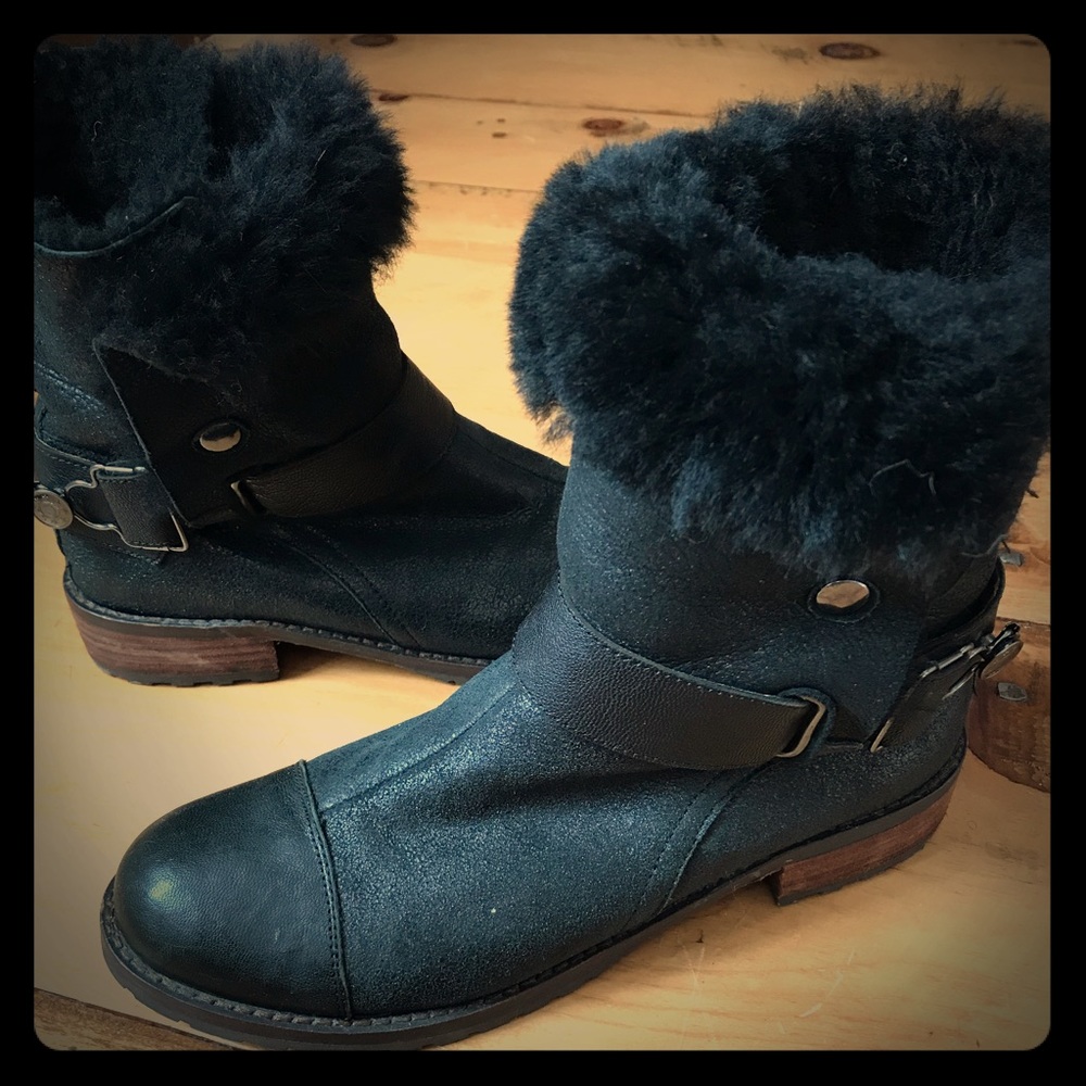 Matt bernson shearling lined moto boots